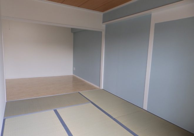和室はリビングの続き間になっています。ほっこりできる。